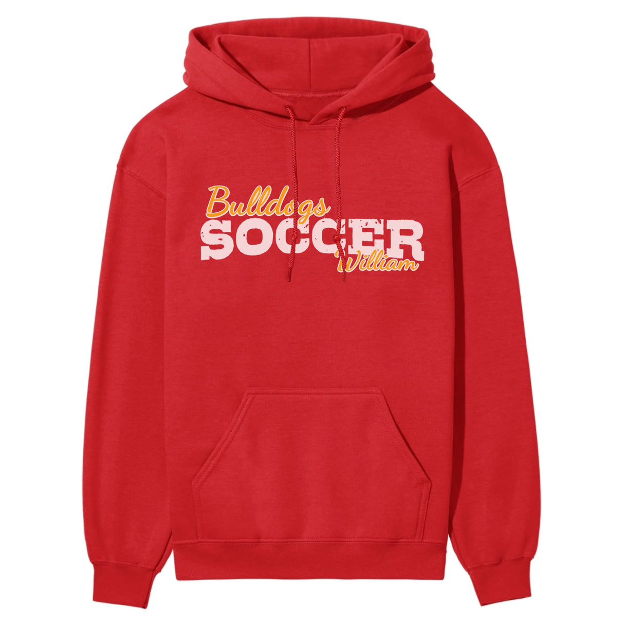 Custom Soccer Mascot and Soccer Player Name on a Hoodie with a White Graphic