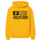 Soccer Mom Horizontal Flag on a Hoodie with a Black Graphic