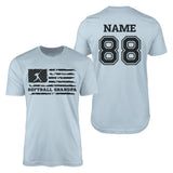 Softball Grandpa Horizontal Flag With Softball Player Name on a Men's T-Shirt with a Black Graphic