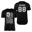 Softball Grandpa Vertical Flag With Softball Player Name on a Men's T-Shirt with a White Graphic