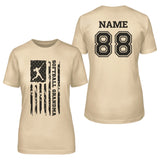 Softball Grandma Vertical Flag With Softball Player Name on a Unisex T-Shirt with a Black Graphic