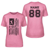 Softball Grandma Vertical Flag With Softball Player Name on a Unisex T-Shirt with a Black Graphic