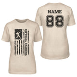 Softball Grandma Vertical Flag With Softball Player Name on a Unisex T-Shirt with a Black Graphic