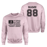 Volleyball Grandpa Horizontal Flag With Volleyball Player Name on a Sweatshirt with a Black Graphic