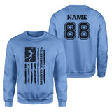 Volleyball Grandpa Vertical Flag With Volleyball Player Name on a Sweatshirt with a Black Graphic