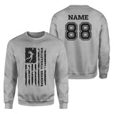 Volleyball Grandpa Vertical Flag With Volleyball Player Name on a Sweatshirt with a Black Graphic