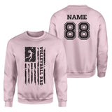 Volleyball Dad Vertical Flag With Volleyball Player Name on a Sweatshirt with a Black Graphic