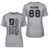 Volleyball Mom Vertical Flag With Volleyball Player Name on a Unisex T-Shirt with a Black Graphic