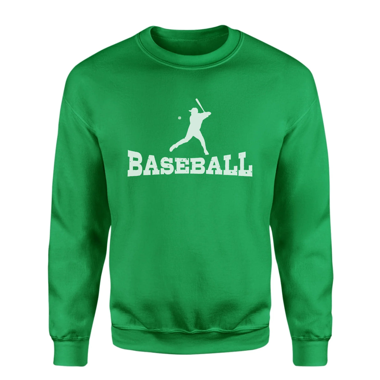 Basic Baseball with Baseball Player Icon on a Sweatshirt with a White Graphic