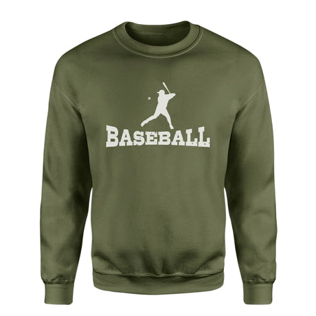 Basic Baseball with Baseball Player Icon on a Sweatshirt with a White Graphic