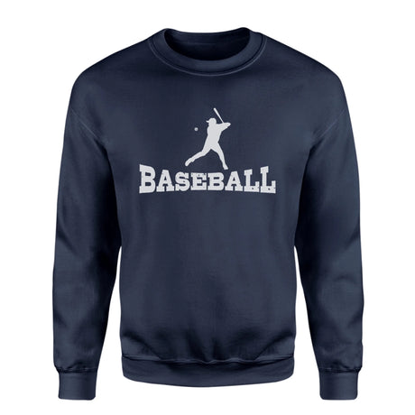 Basic Baseball with Baseball Player Icon on a Sweatshirt with a White Graphic