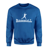 Basic Baseball with Baseball Player Icon on a Sweatshirt with a White Graphic