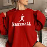 Basic Baseball with Baseball Player Icon on a Sweatshirt with a White Graphic