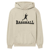 Basic Baseball with Baseball Player Icon on a Hoodie with a Black Graphic