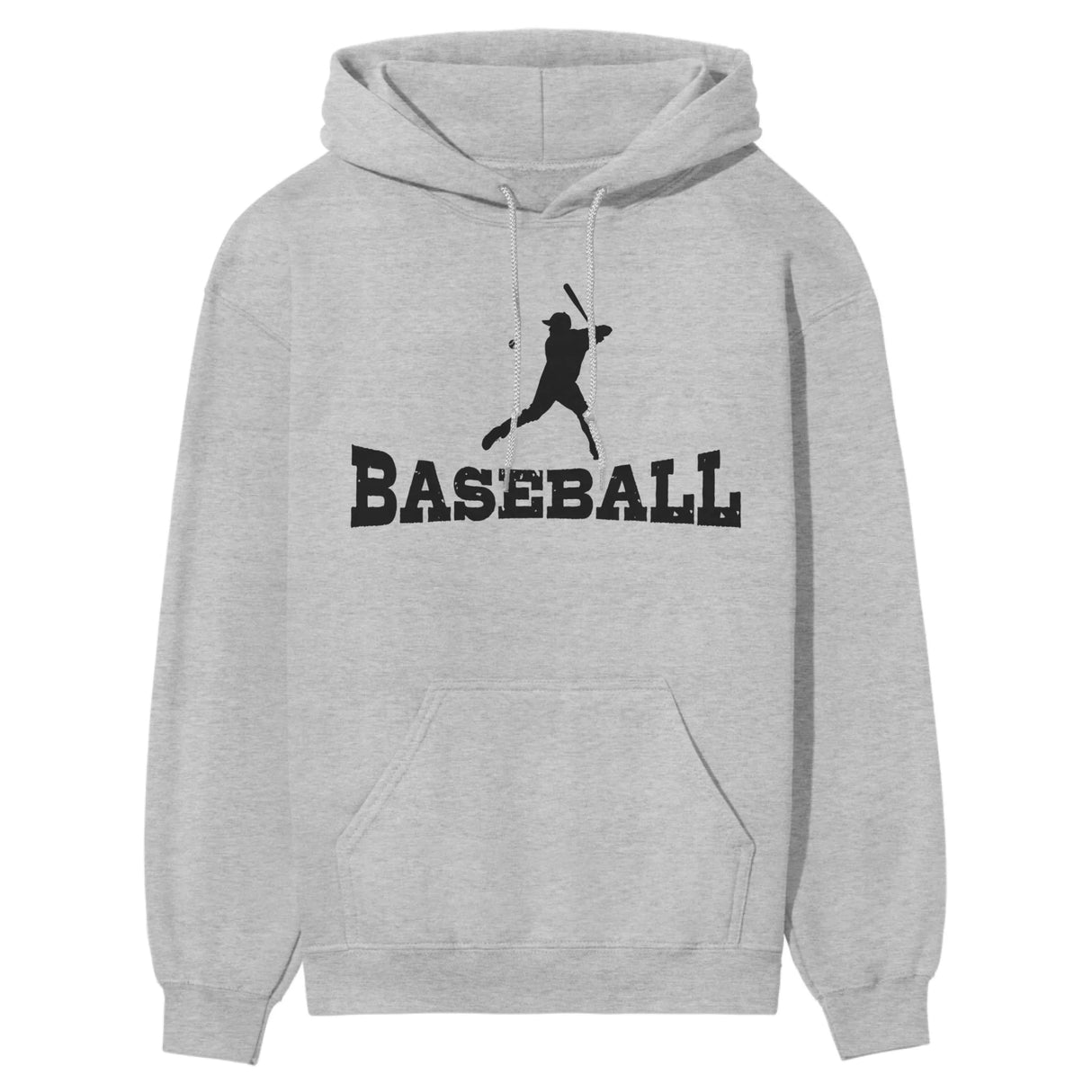 Basic Baseball with Baseball Player Icon on a Hoodie with a Black Graphic