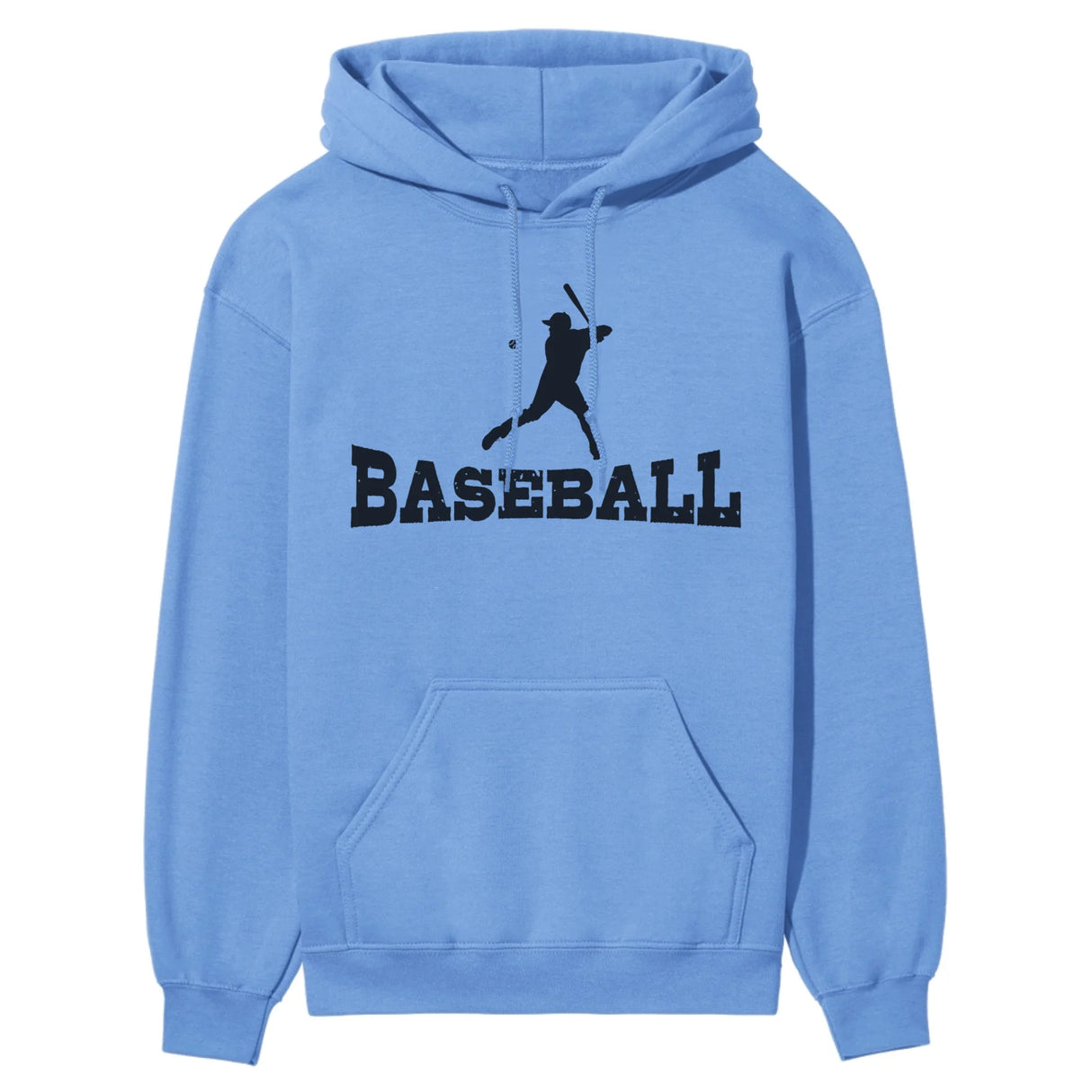 Basic Baseball with Baseball Player Icon on a Hoodie with a Black Graphic