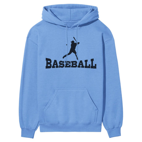 Basic Baseball with Baseball Player Icon on a Hoodie with a Black Graphic