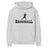 Basic Baseball with Baseball Player Icon on a Hoodie with a Black Graphic