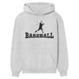 Basic Baseball with Baseball Player Icon on a Hoodie with a Black Graphic