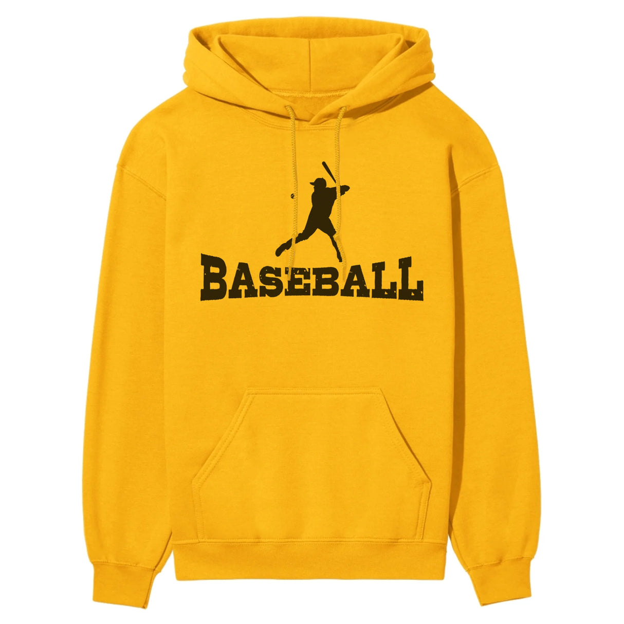 Basic Baseball with Baseball Player Icon on a Hoodie with a Black Graphic