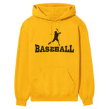 Basic Baseball with Baseball Player Icon on a Hoodie with a Black Graphic