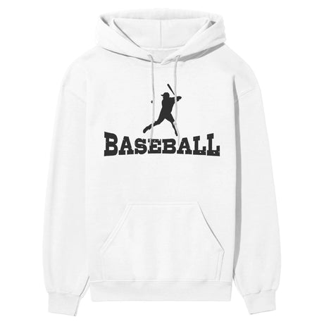 Basic Baseball with Baseball Player Icon on a Hoodie with a Black Graphic