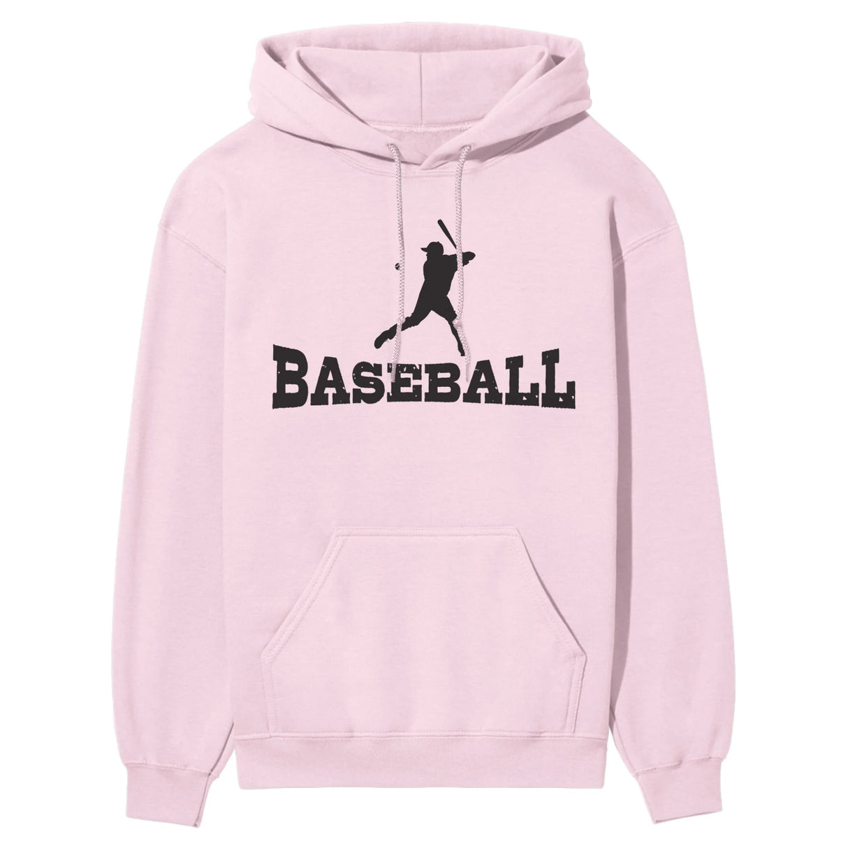 Basic Baseball with Baseball Player Icon on a Hoodie with a Black Graphic