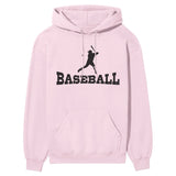 Basic Baseball with Baseball Player Icon on a Hoodie with a Black Graphic