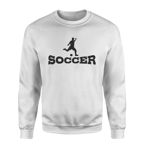 Basic Soccer with Soccer Player Icon on a Sweatshirt with a Black Graphic