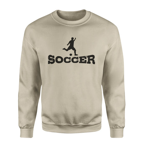 Basic Soccer with Soccer Player Icon on a Sweatshirt with a Black Graphic