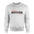 Custom Soccer Mascot and Soccer Player Name on a Sweatshirt with a Black Graphic