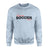 Custom Soccer Mascot and Soccer Player Name on a Sweatshirt with a Black Graphic