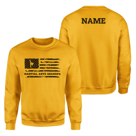 Martial Arts Grandpa Horizontal Flag With Martial Artist Name on a Sweatshirt with a Black Graphic