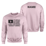 Martial Arts Grandpa Horizontal Flag With Martial Artist Name on a Sweatshirt with a Black Graphic