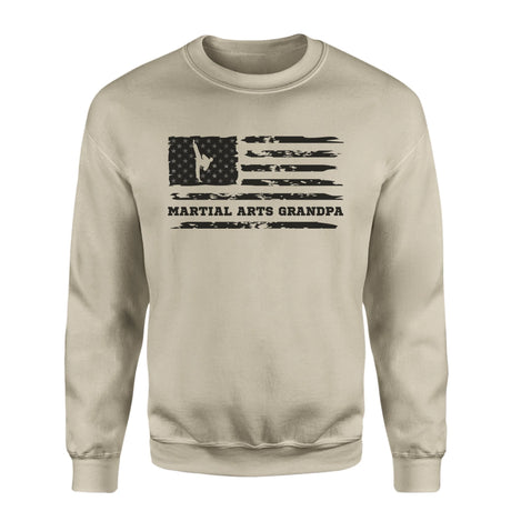 Martial Arts Grandpa Horizontal Flag on a Sweatshirt with a Black Graphic
