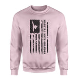 Martial Arts Grandpa Vertical Flag on a Sweatshirt with a Black Graphic