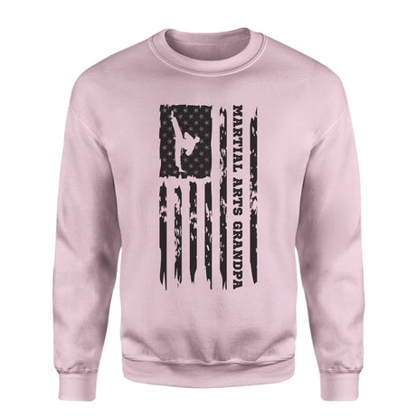 Martial Arts Grandpa Vertical Flag on a Sweatshirt with a Black Graphic