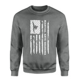 Martial Arts Grandma Vertical Flag on a Sweatshirt with a White Graphic