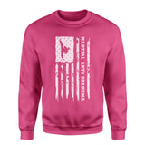 Martial Arts Grandma Vertical Flag on a Sweatshirt with a White Graphic