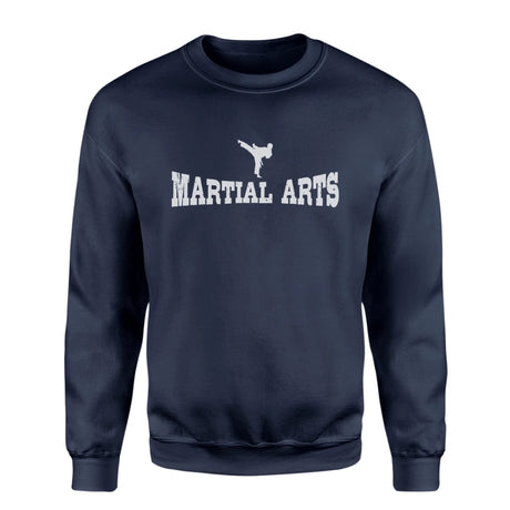 Basic Martial Arts with Martial Artist Icon on a Sweatshirt with a White Graphic