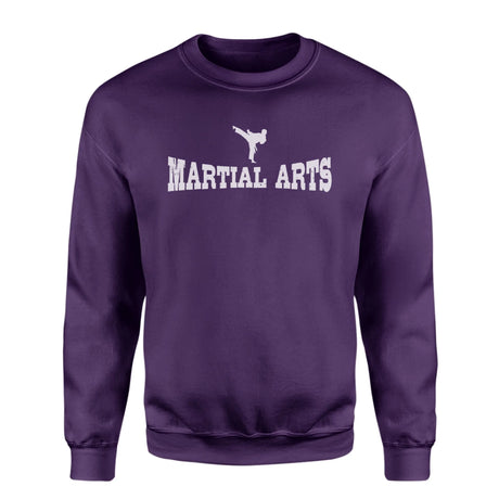 Basic Martial Arts with Martial Artist Icon on a Sweatshirt with a White Graphic