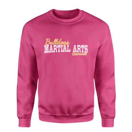 Custom Martial Arts Mascot and Martial Artist Name on a Sweatshirt with a White Graphic