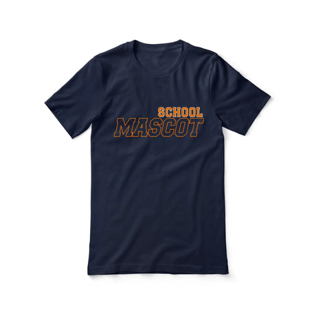 Custom School Spirit Shirt With School and Mascot with Outline Design on a Unisex T-Shirt