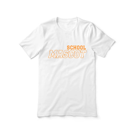 Custom School Spirit Shirt With School and Mascot with Outline Design on a Unisex T-Shirt