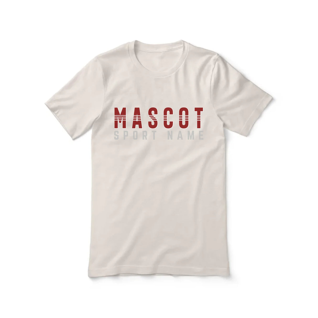 Custom School Spirit Shirt With Mascot and Sport With Striped Text Design on a Unisex T-Shirt