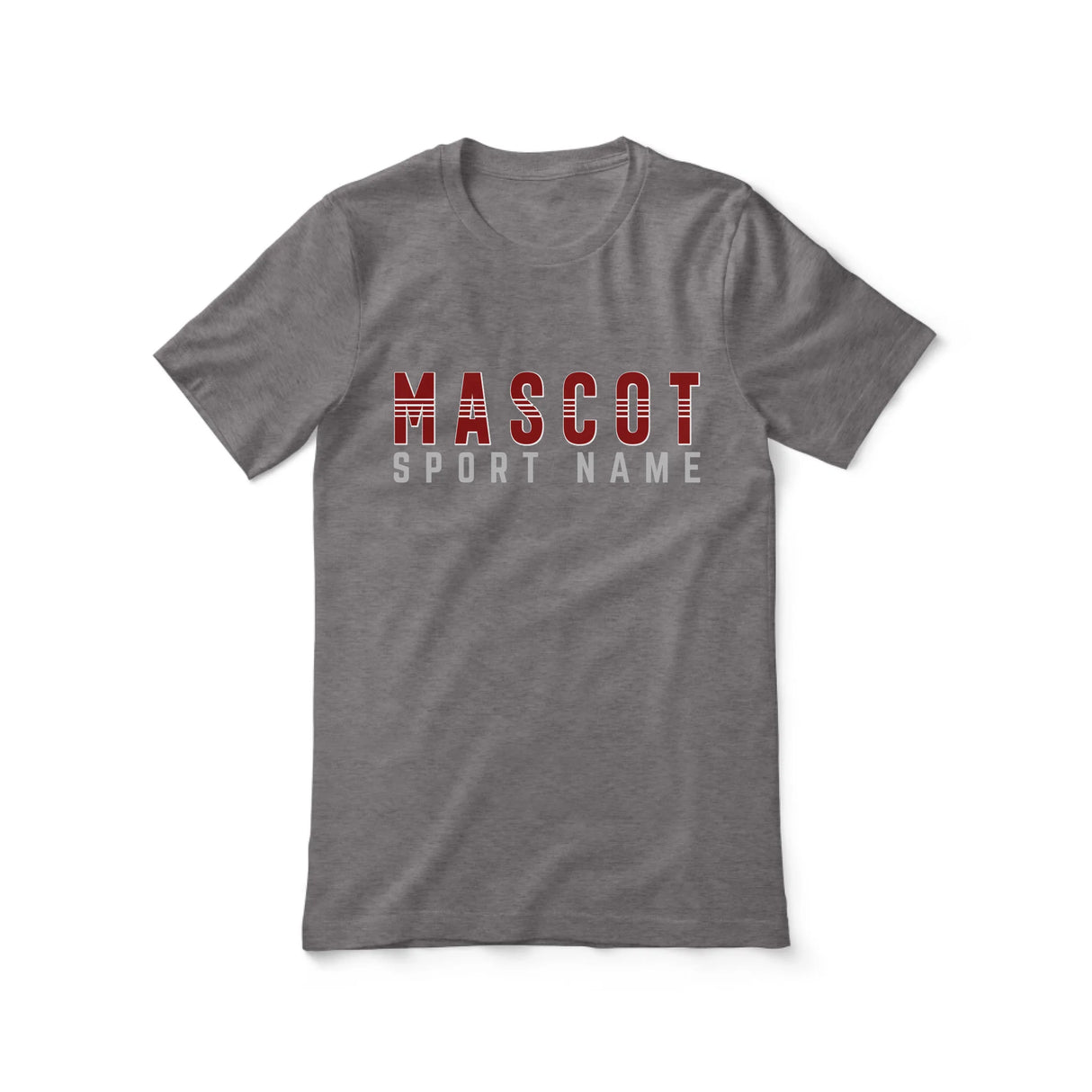 Custom School Spirit Shirt With Mascot and Sport With Striped Text Design on a Unisex T-Shirt