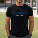 Custom School Spirit Shirt With Mascot and Sport With Classic Design on a Unisex T-Shirt