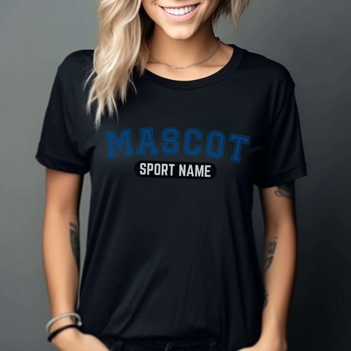 Custom School Spirit Shirt With Mascot and Sport With Classic Design on a Unisex T-Shirt