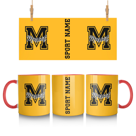 Custom School Spirit Mug With Mascot Initial and Sport Name