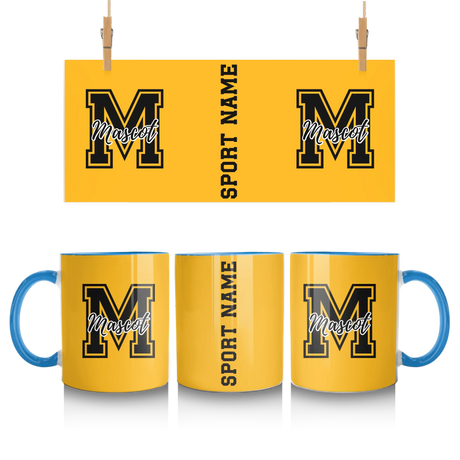 Custom School Spirit Mug With Mascot Initial and Sport Name